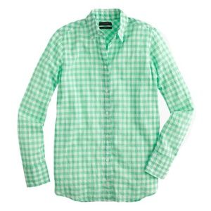 NWT J.Crew Classic Boy Shirt in Crinkle Gingham